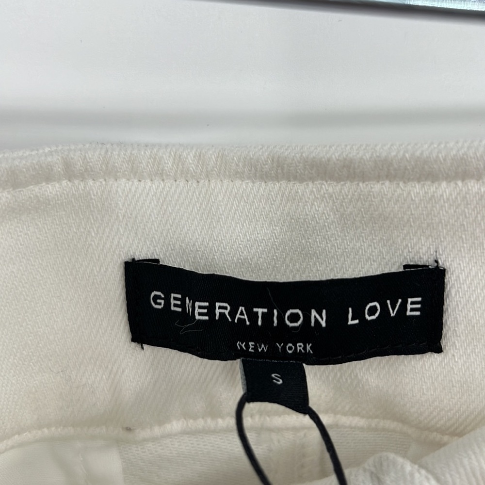 🆕Generation Love Mona High Waist Cuffed Denim White Shorts Classic Fit - Picture 12 of 13